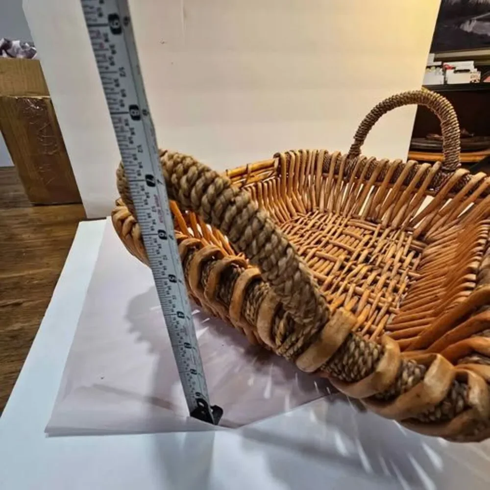 Vintage Wicker Basket with Handles